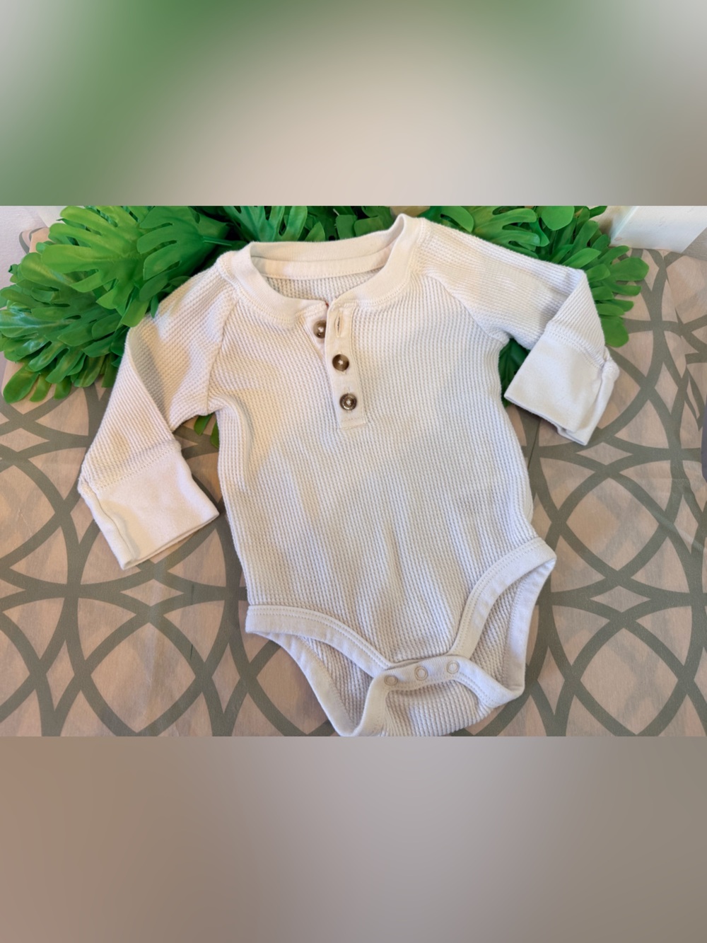 10/$25 • Cat & Jack Waffle Weave Henley Cotton Bodysuit